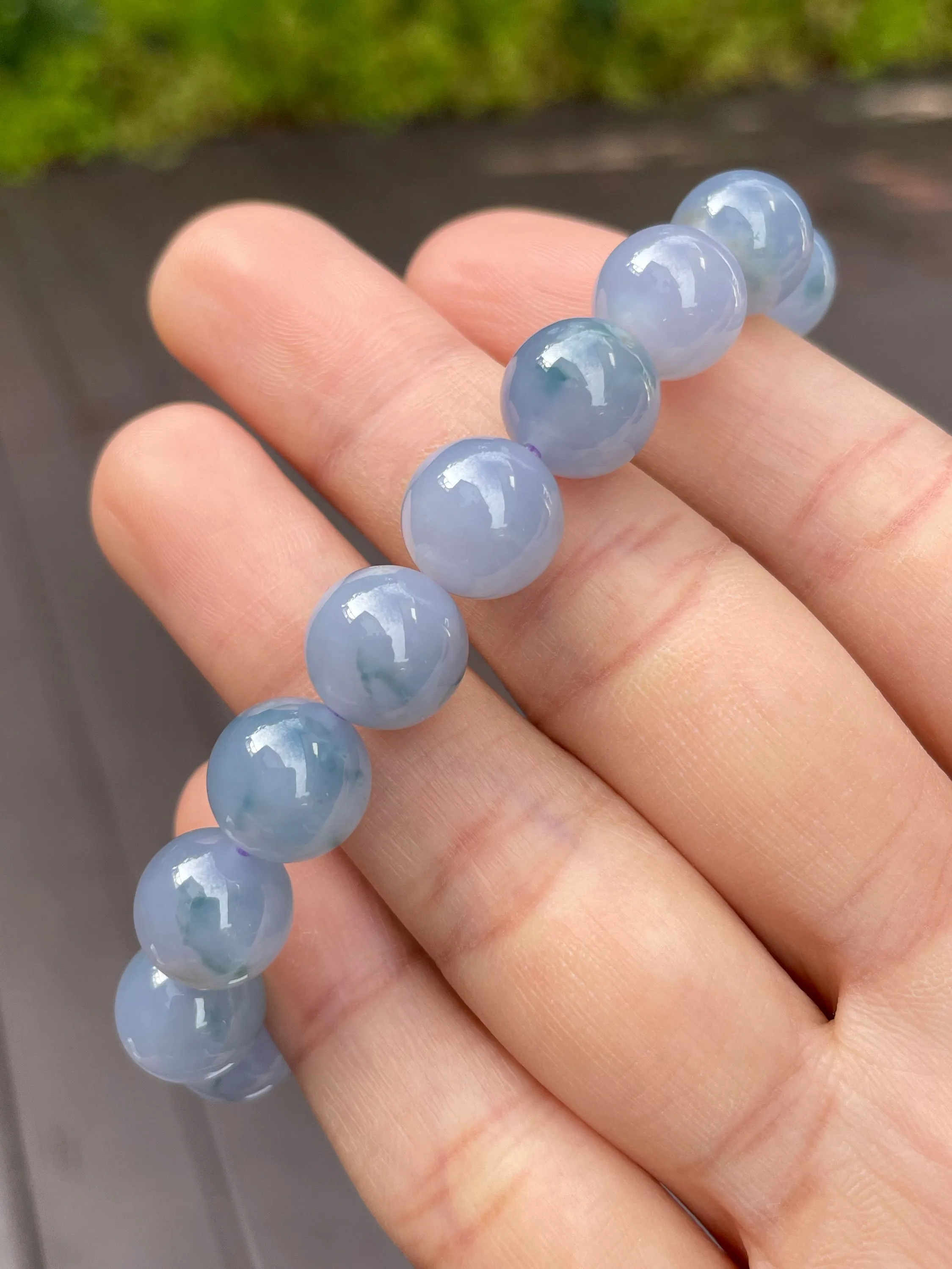 Lavender Jade Bracelet - Round Beads (NJBA046)