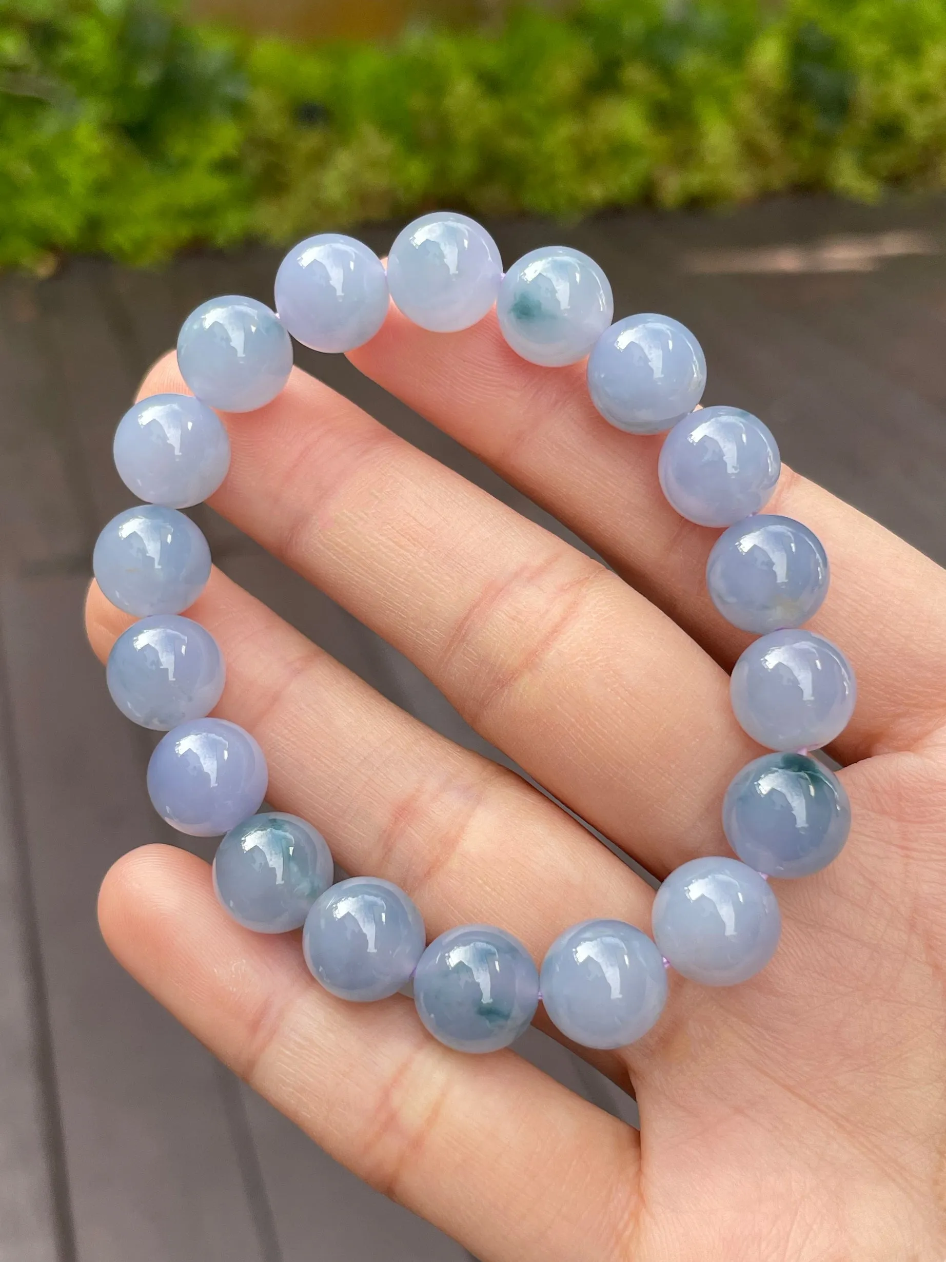 Lavender Jade Bracelet - Round Beads (NJBA046)
