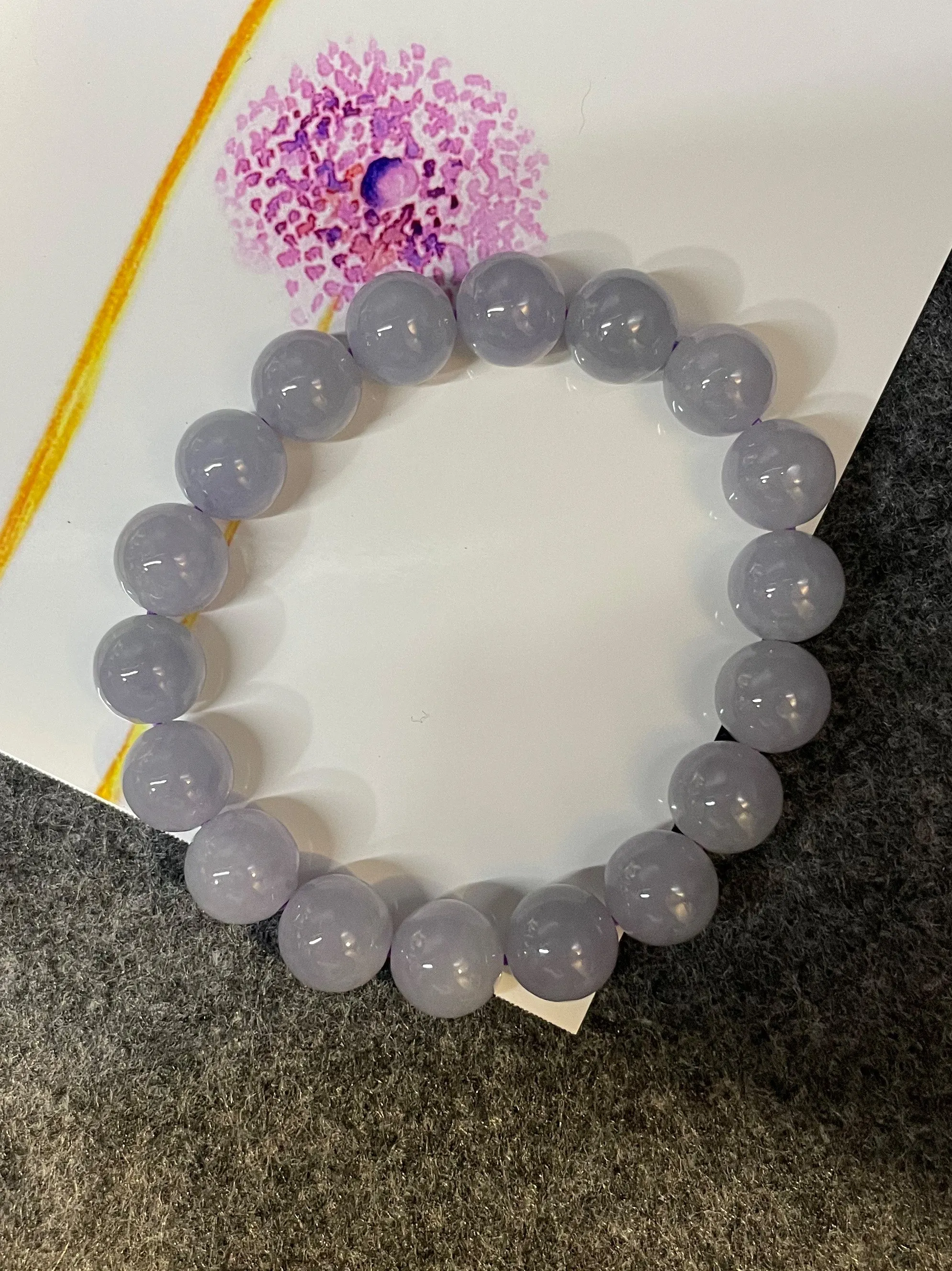 Lavender Jade Bracelet - Round Beads (NJBA061)