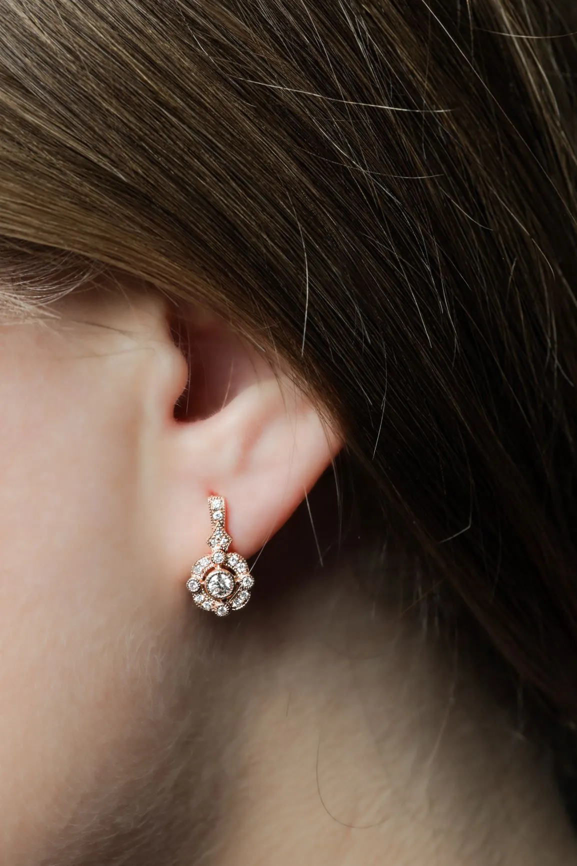 LeVian 0.41 ctw Vintage-Style Strawberry Gold Earrings