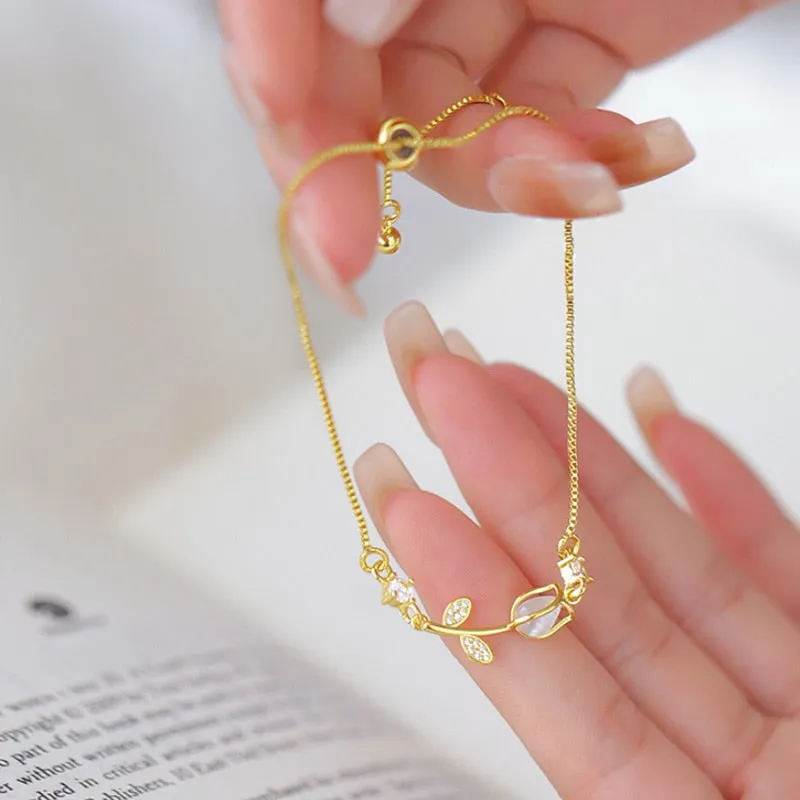 Light Luxury Tulip Flower Bracelet