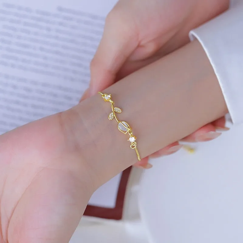 Light Luxury Tulip Flower Bracelet