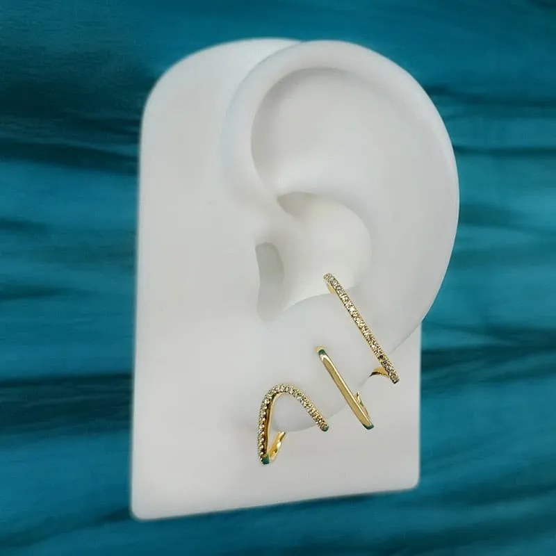 Looped Cuff Lobe Stud Earrings