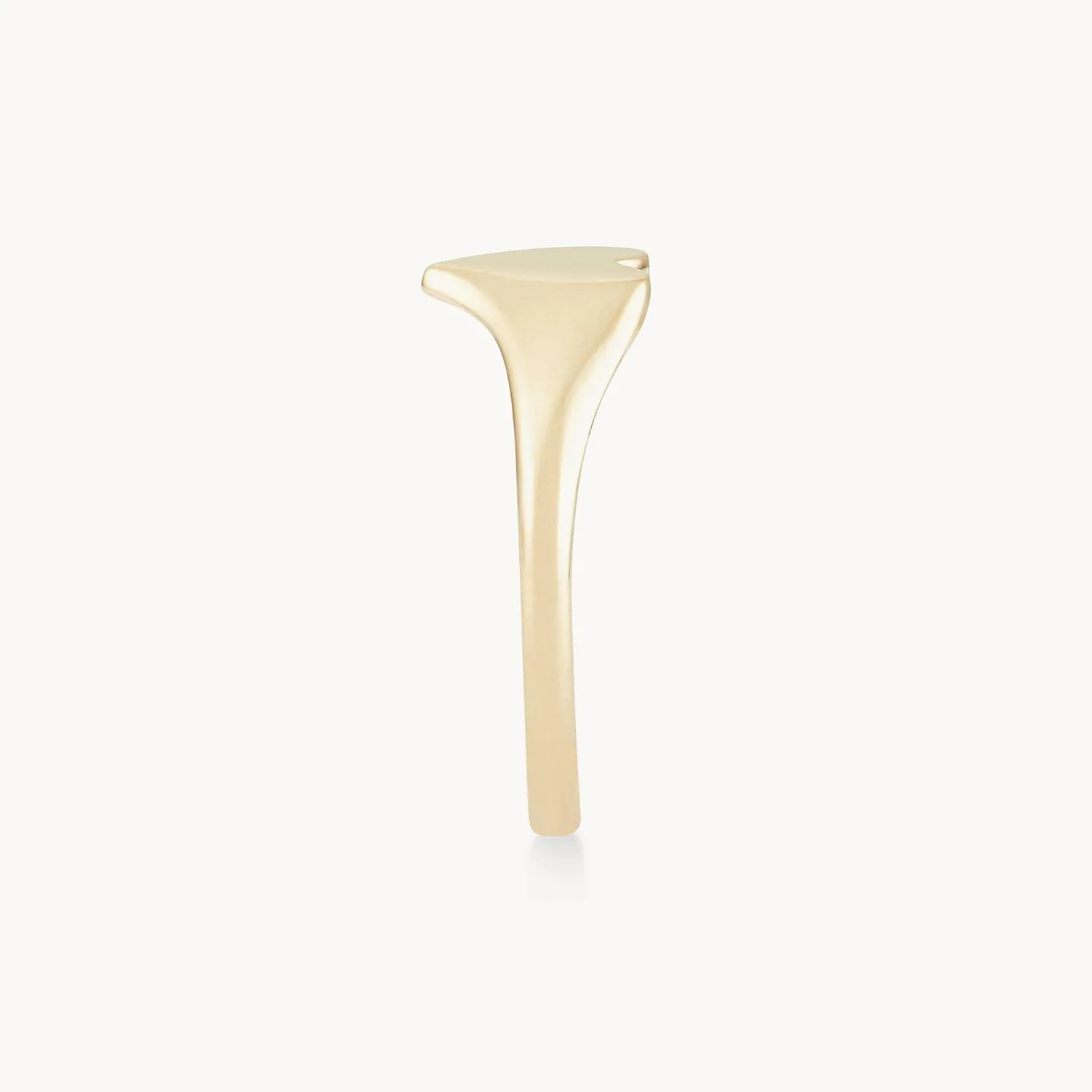 Lovely heart signet ring - 14k yellow gold