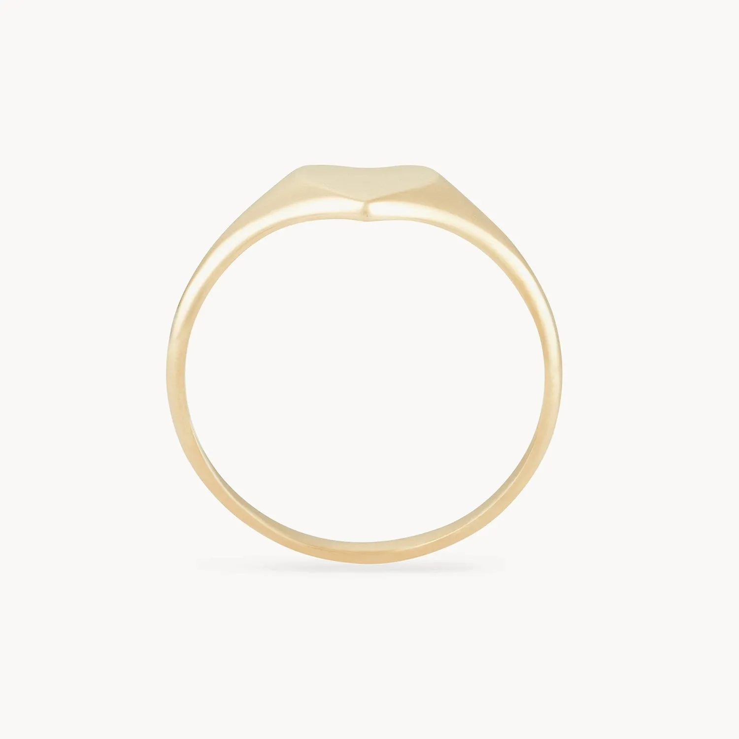 Lovely heart signet ring - 14k yellow gold