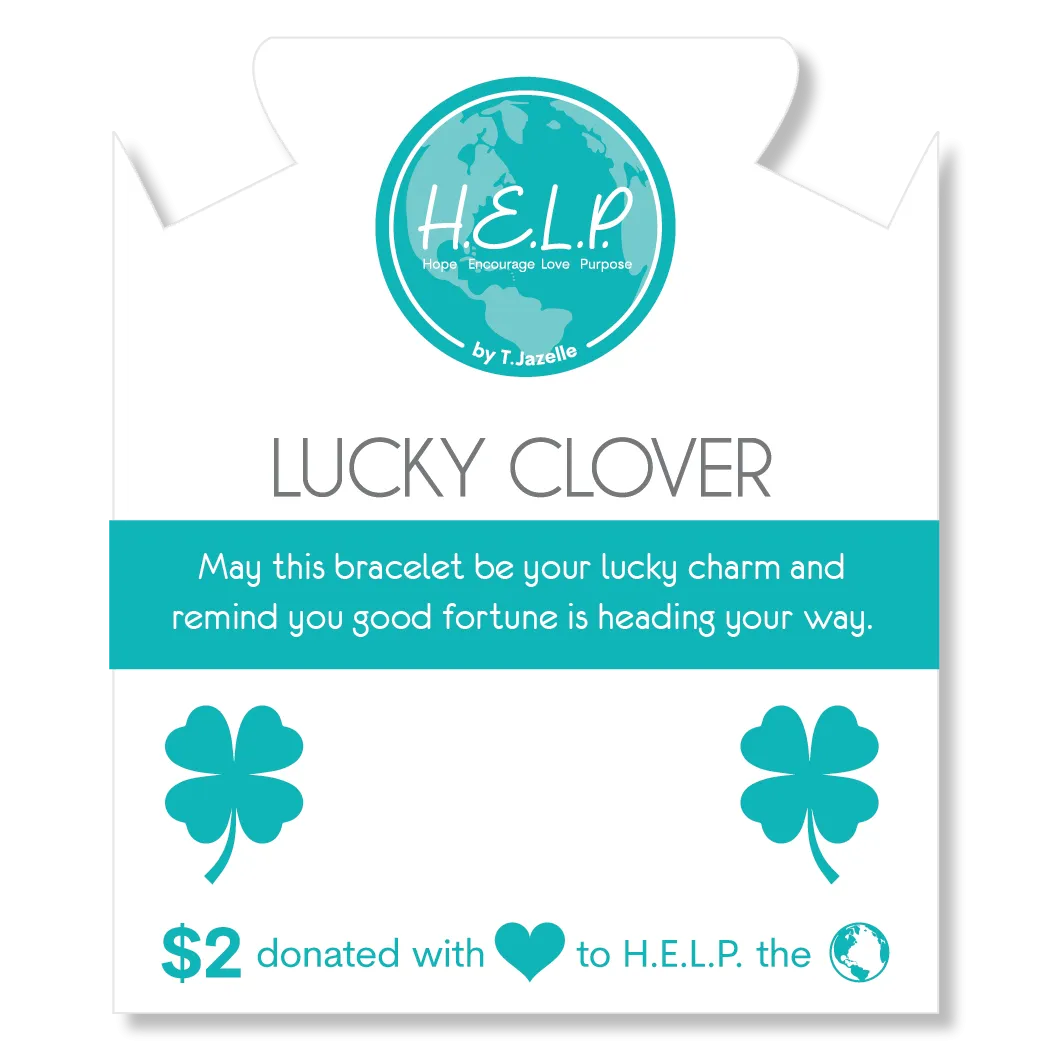 Lucky Clover Charm with Lemonade Jade Charity Bracelet