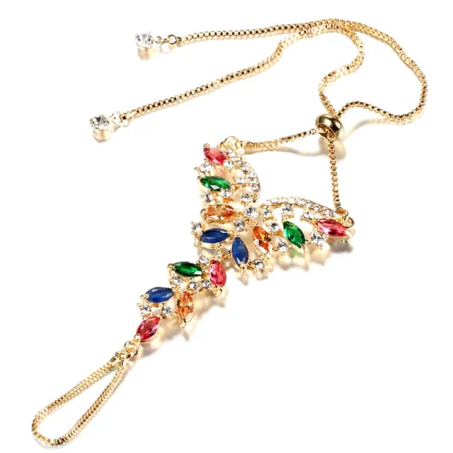 Luxury Fashion Gold Plating Colorful Zircon Bracelet For Women