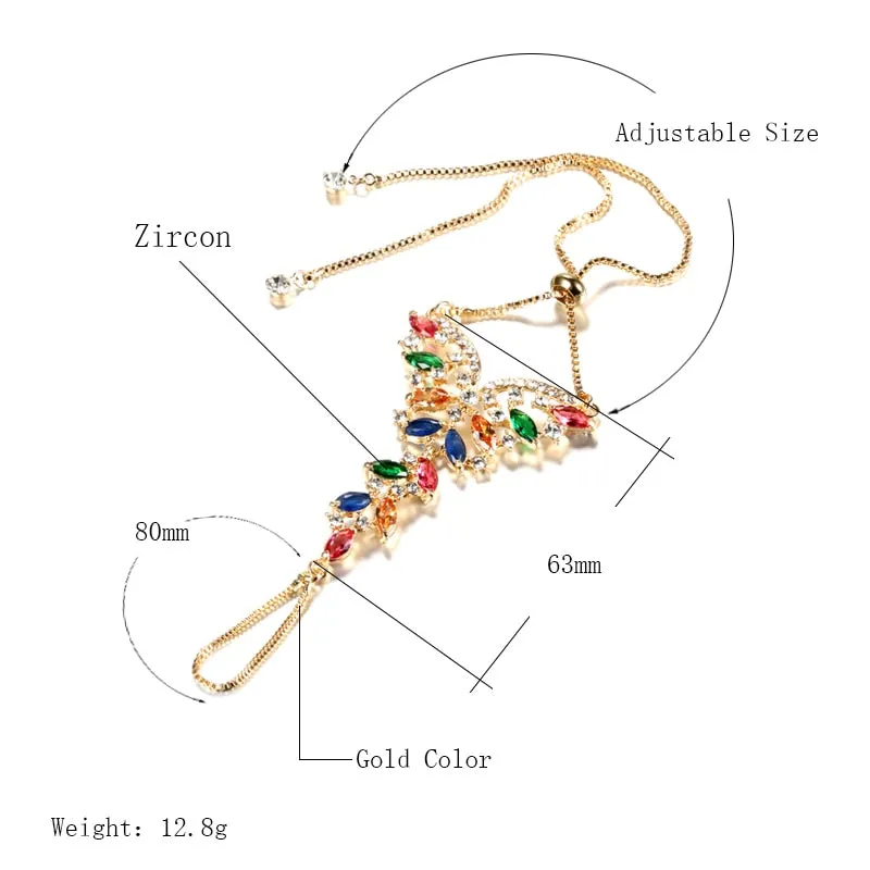 Luxury Fashion Gold Plating Colorful Zircon Bracelet For Women