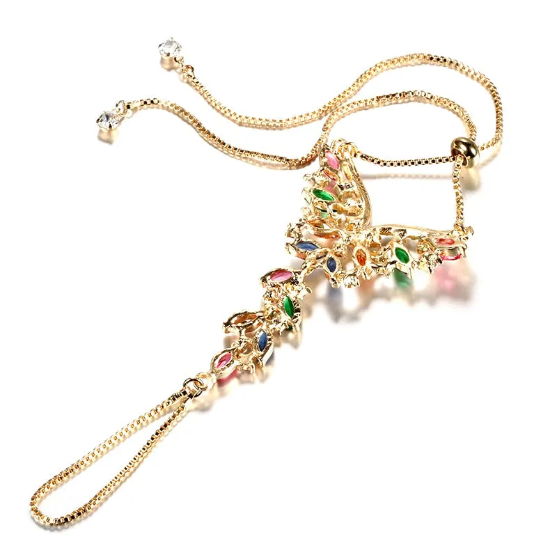 Luxury Fashion Gold Plating Colorful Zircon Bracelet For Women
