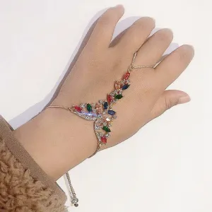 Luxury Fashion Gold Plating Colorful Zircon Bracelet For Women