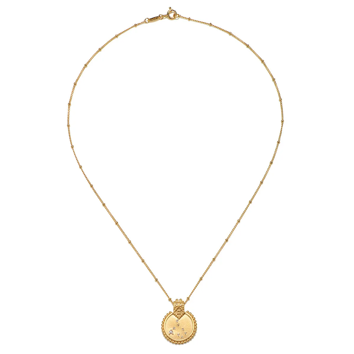 Mandala Zodiac Gemini Pearl Necklace