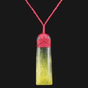 Manifest Your Dreams with Personalized Green Flower Jade Necklace and Lucky Red Wax Cords - Find Emotional Stability and Clarity in Life