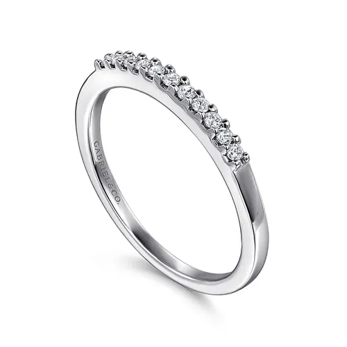 Manila - 14K White Gold 11 Stone Shared Prong Diamond Wedding Band