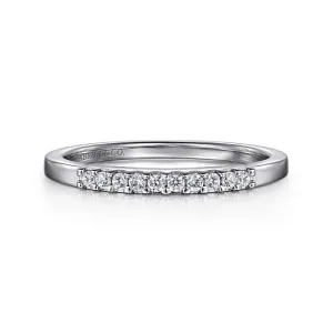 Manila - 14K White Gold 11 Stone Shared Prong Diamond Wedding Band