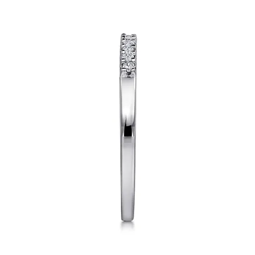 Manila - 14K White Gold 11 Stone Shared Prong Diamond Wedding Band