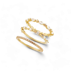 Marquis Gemstone Stacking Ring Set