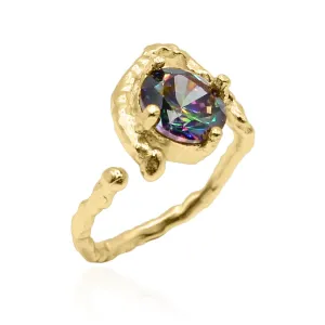 Melike Hammered Twist Ring | 18K Gold Plated