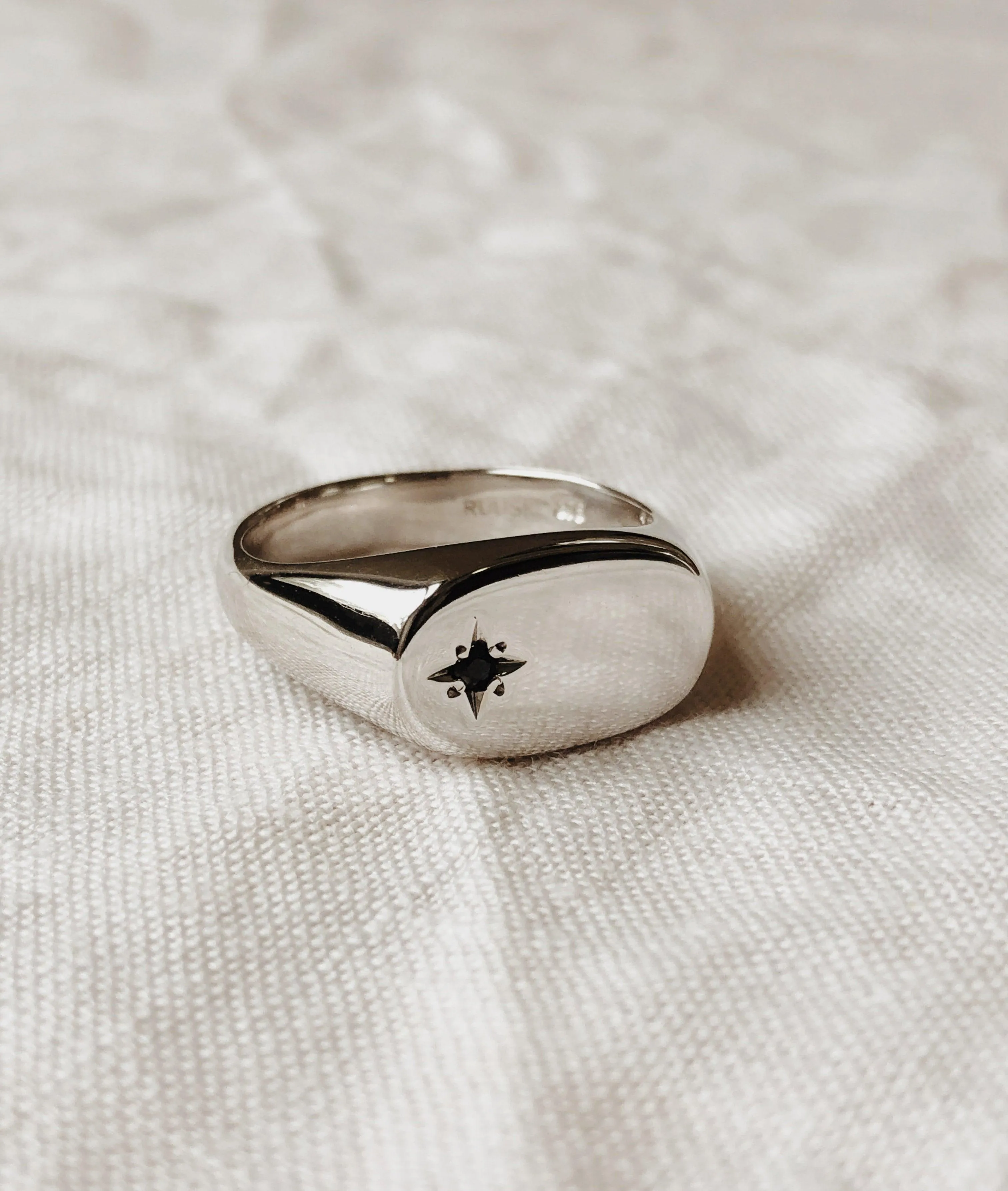 Men's Star-set Large Oval Signet