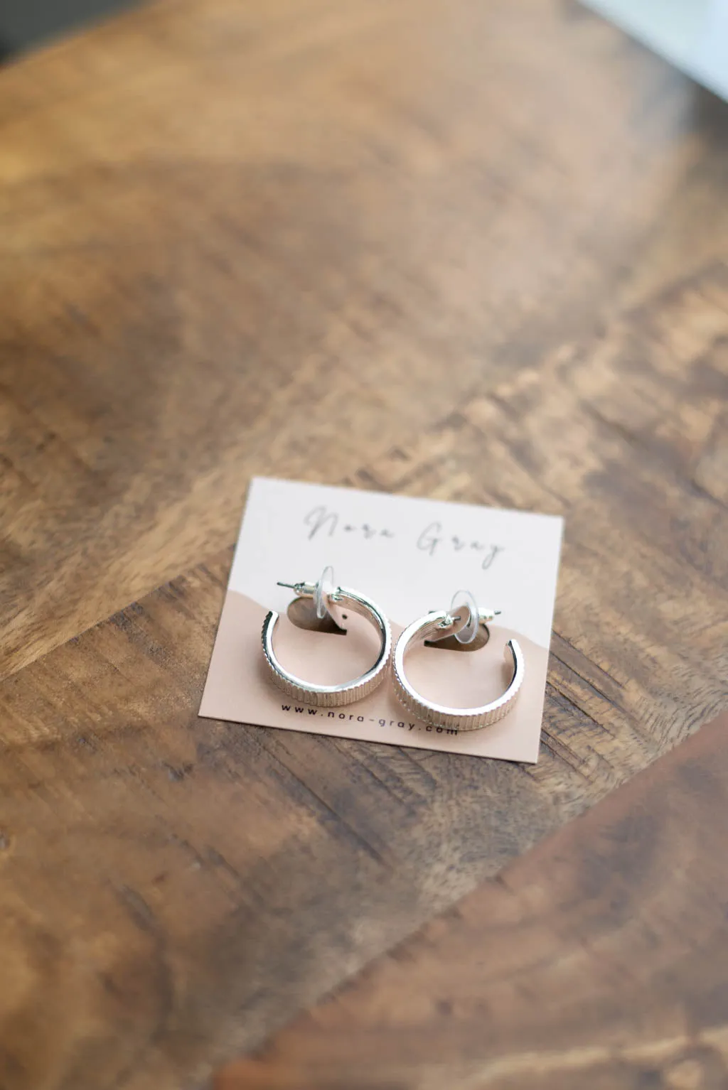 Metal Textured 25mm Hoop Earrings