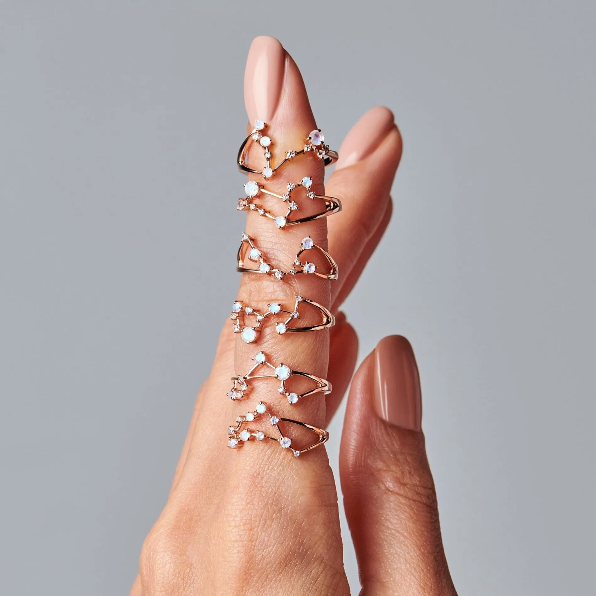 Moonstone Ring - Pisces Zodiac Constellation
