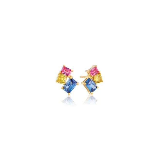 Multicoloured Zirconia Ivrea Tre Earrings SJ-E12306-XCZ-YG