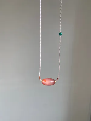 Nanhong Carnelian Pendant Necklace with Turquoise, Lucky Beads