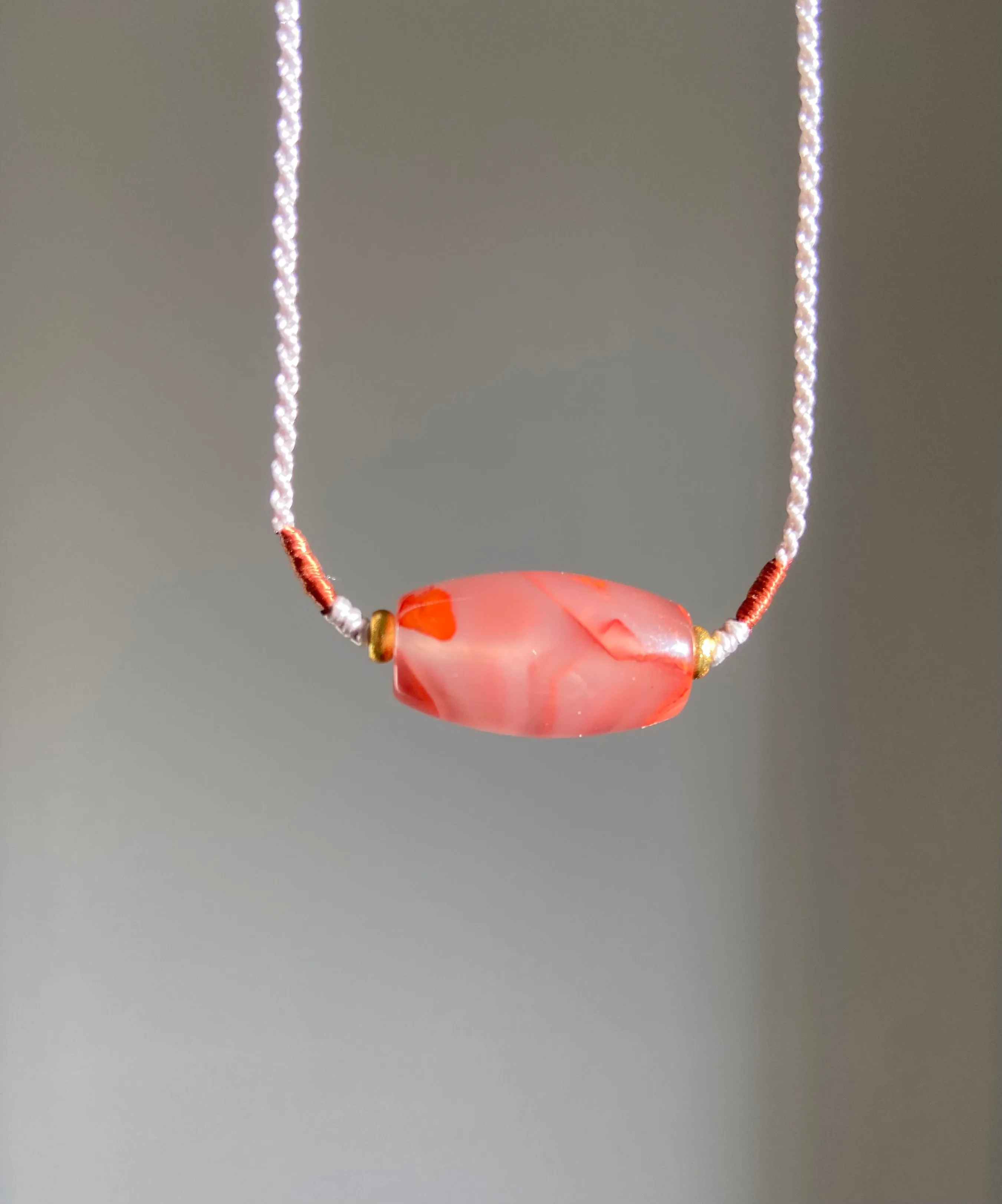 Nanhong Carnelian Pendant Necklace with Turquoise, Lucky Beads