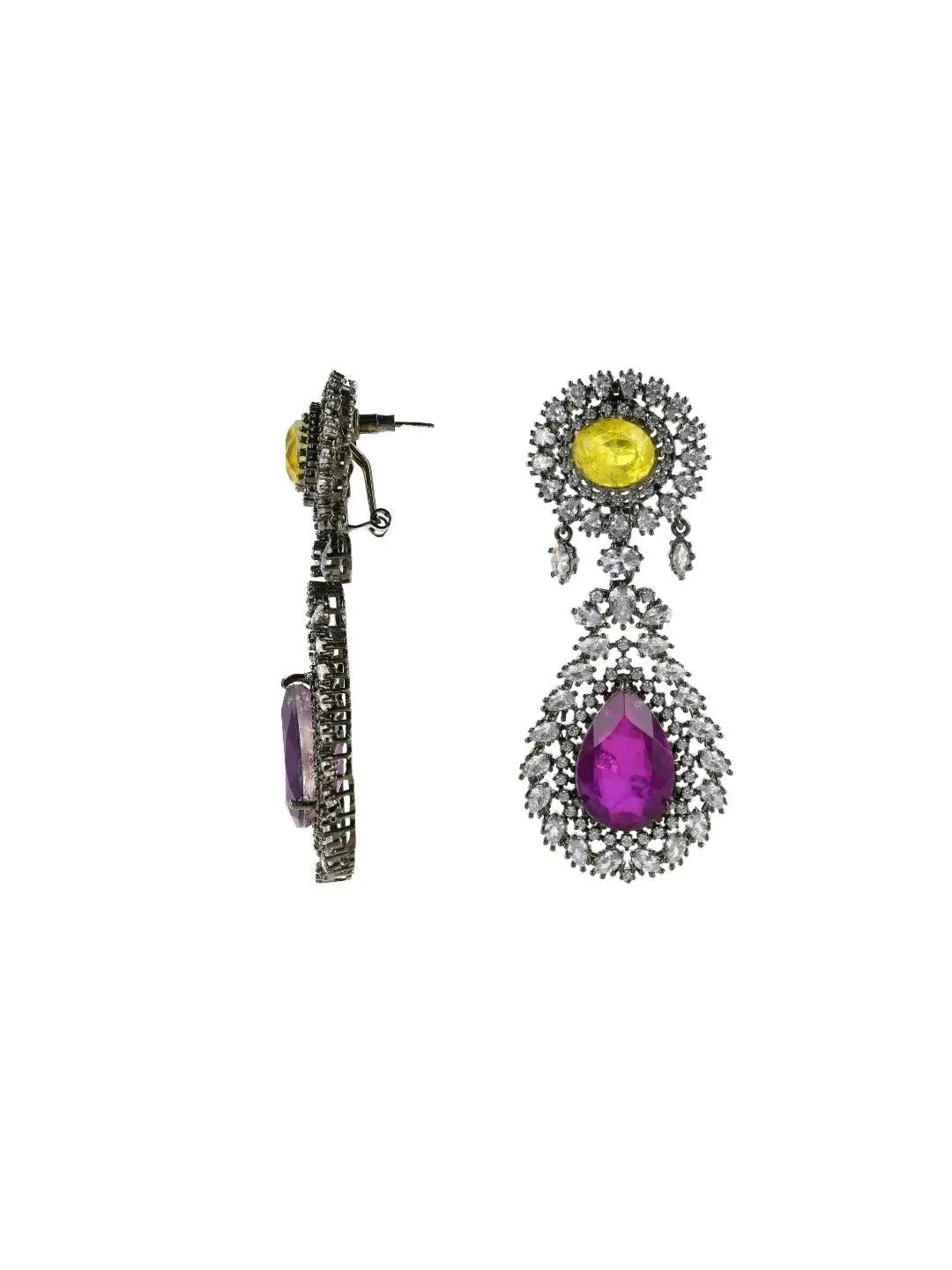 Nisha Aggarwal In Purple Statement Earring