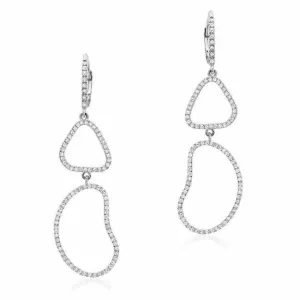 Organic Shape Double Drop Earrings