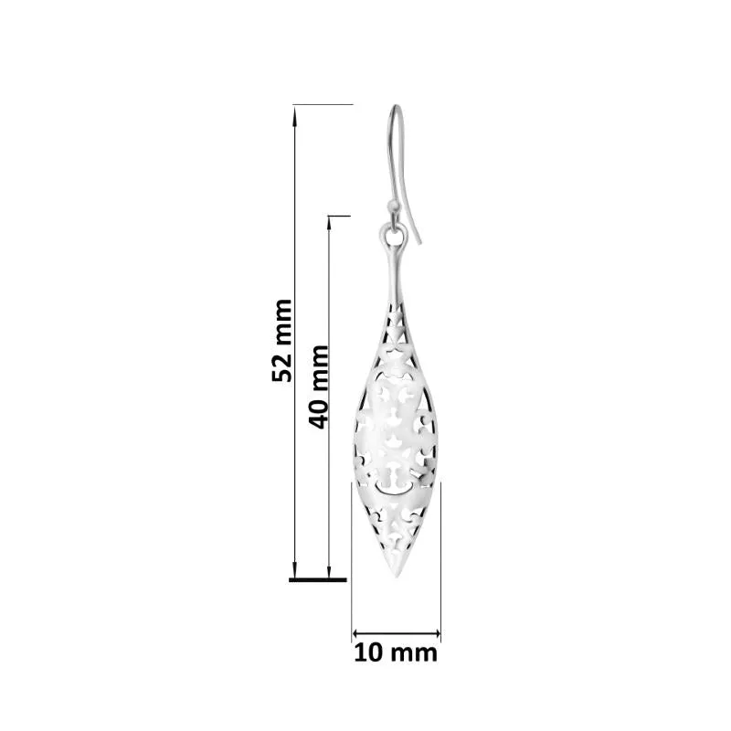Oxidised Silver Designer Long Filigree Dangle