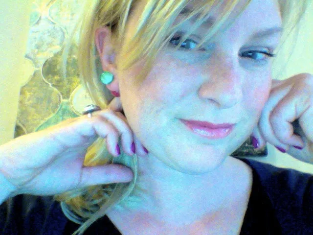 Pink and Kelly Green Moonglow Double Sided Earrings