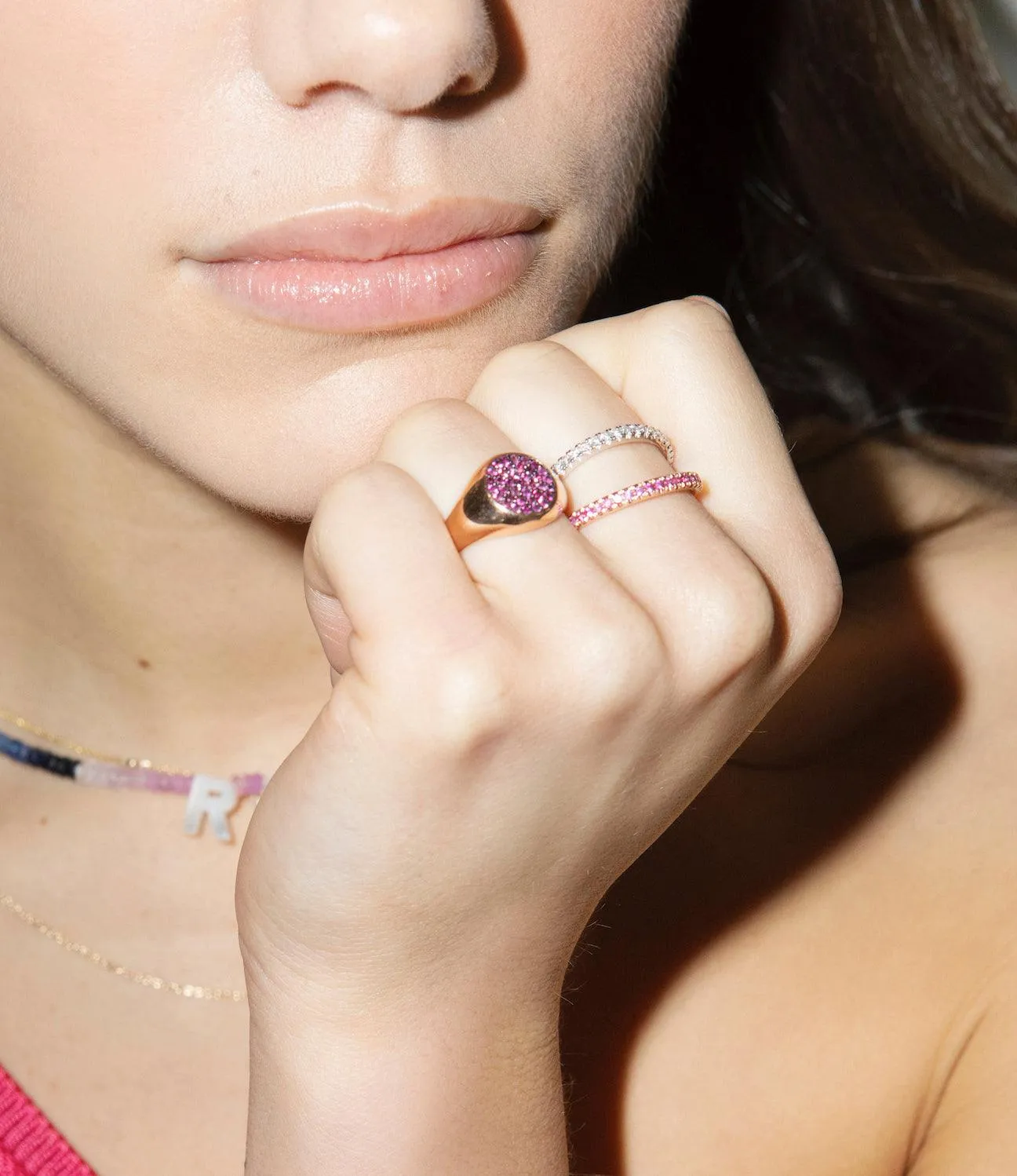 Pink Sapphire Signet Ring