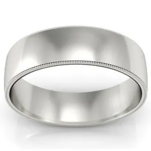 Platinum Milgrain Ring 6mm