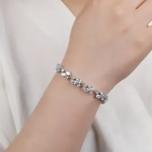 Pretty 5A Cubic Zirconia Silver Bracelet Chains for Women CK10145