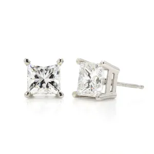 Princess cut Diamond Studs