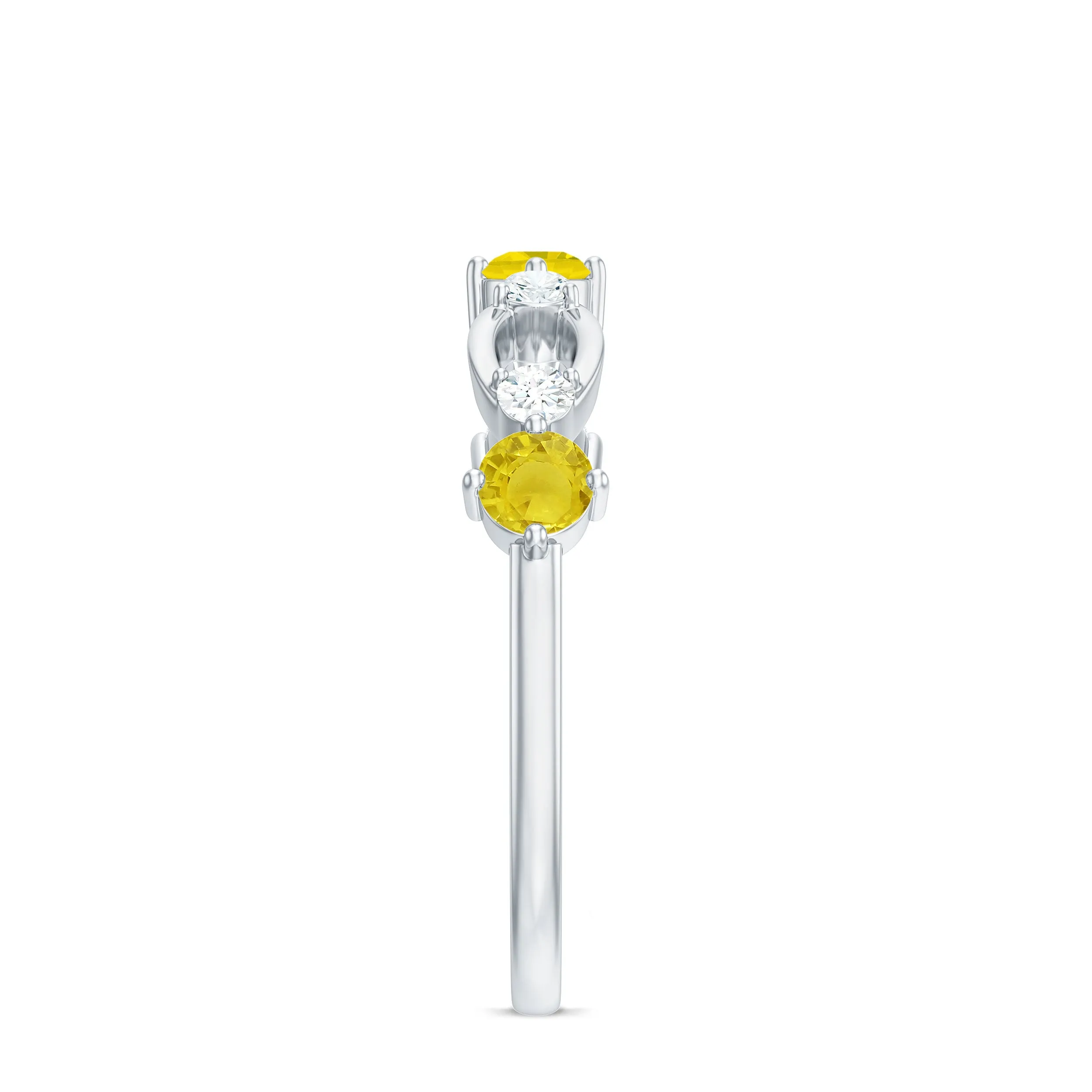 Real Yellow Sapphire Minimal Promise Ring
