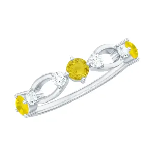 Real Yellow Sapphire Minimal Promise Ring