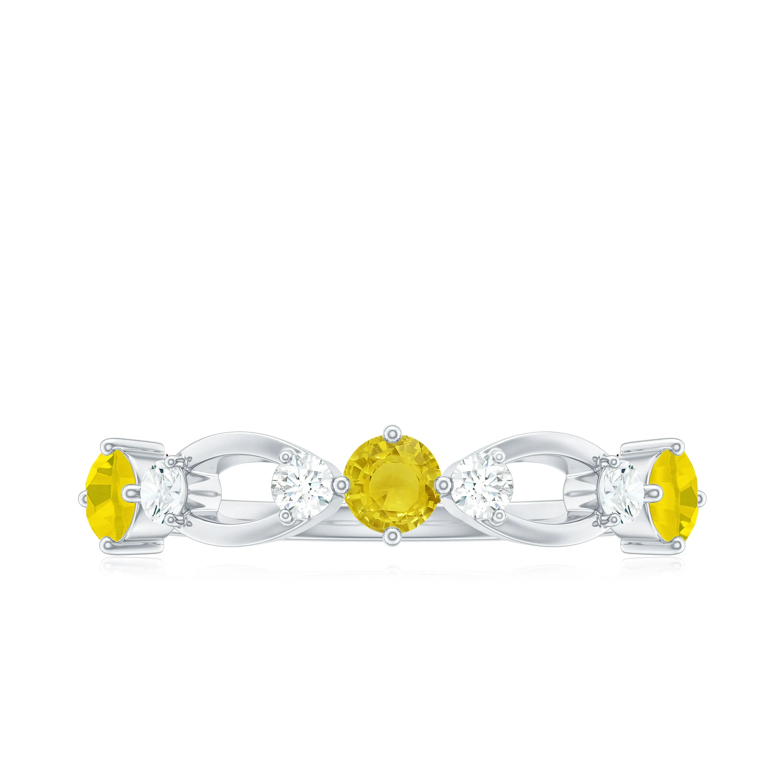 Real Yellow Sapphire Minimal Promise Ring