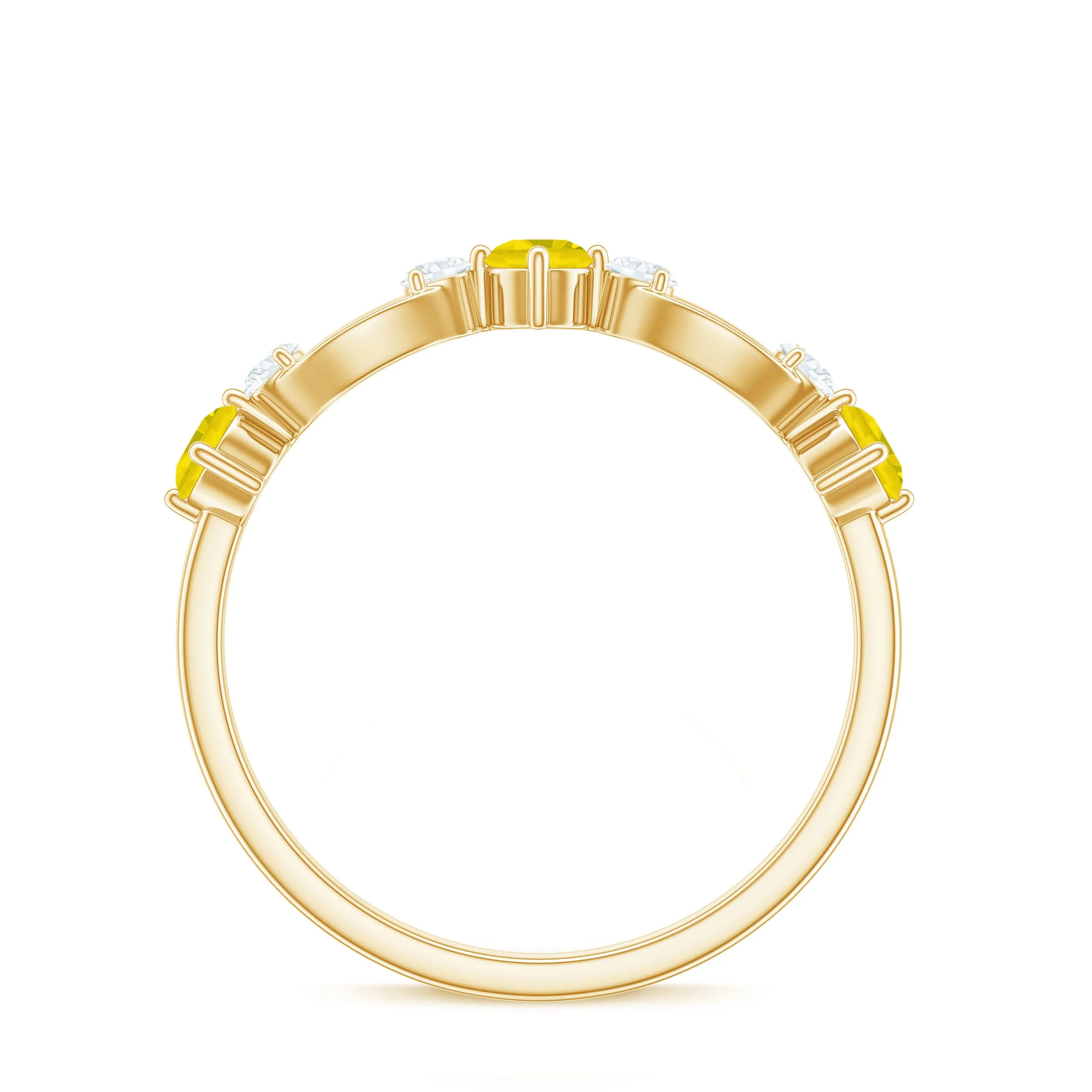 Real Yellow Sapphire Minimal Promise Ring
