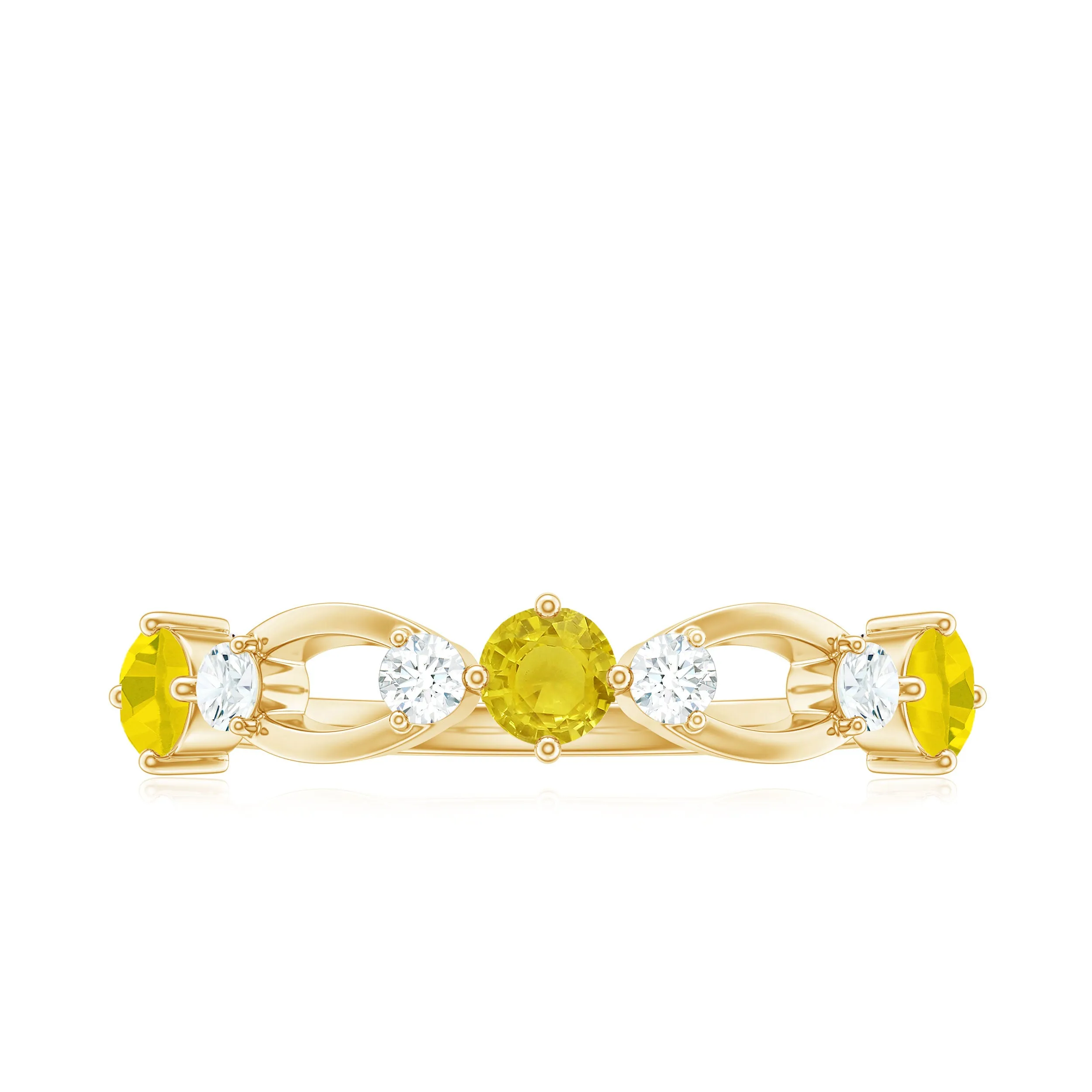 Real Yellow Sapphire Minimal Promise Ring