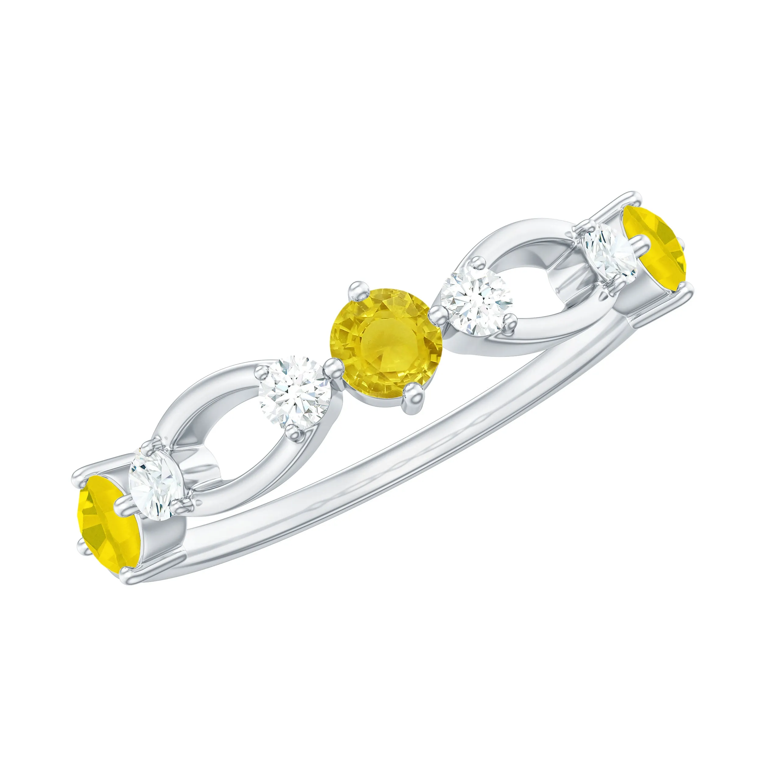 Real Yellow Sapphire Minimal Promise Ring