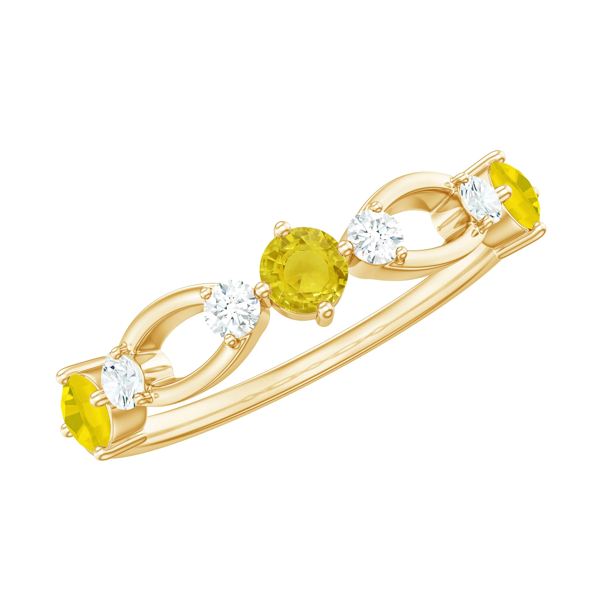 Real Yellow Sapphire Minimal Promise Ring