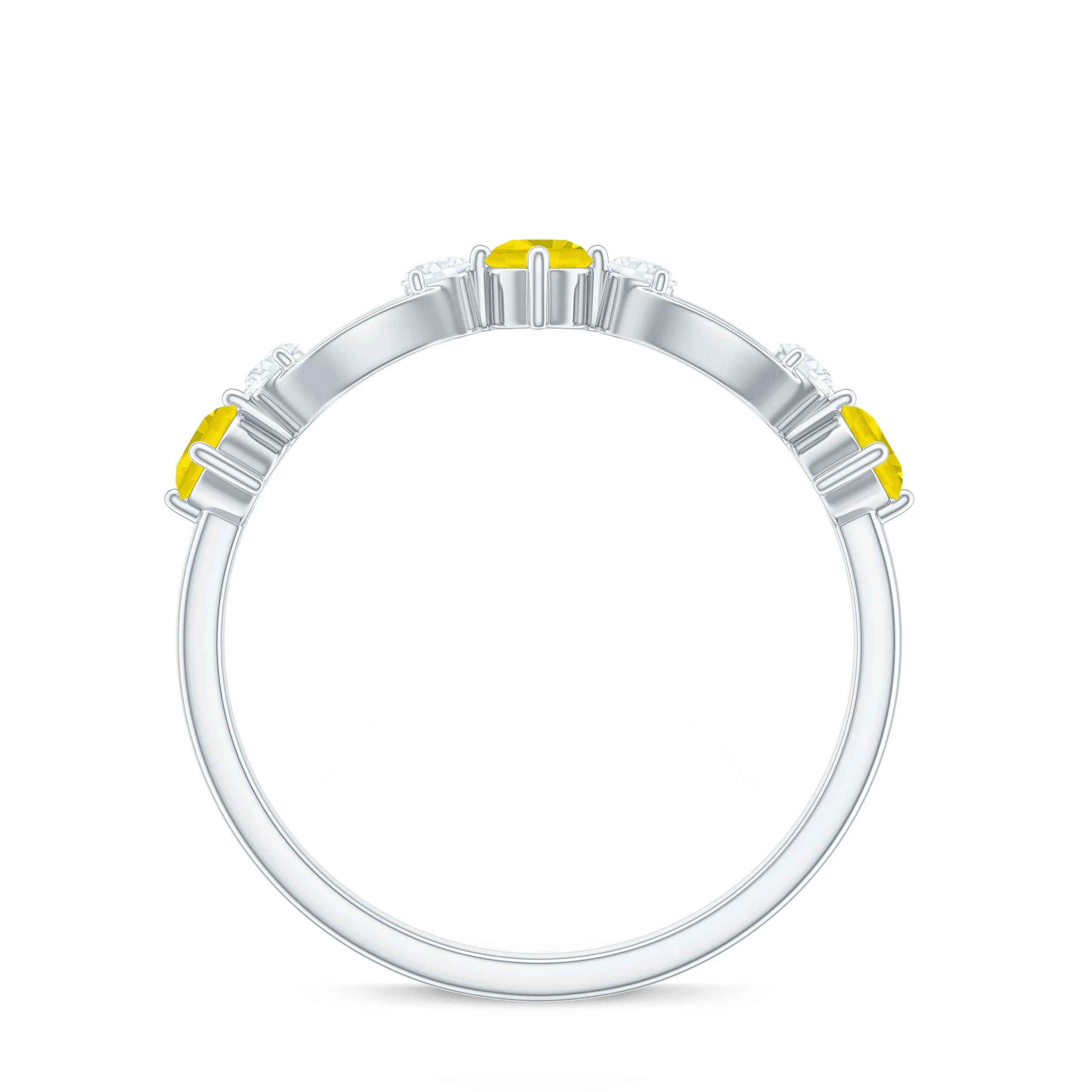 Real Yellow Sapphire Minimal Promise Ring