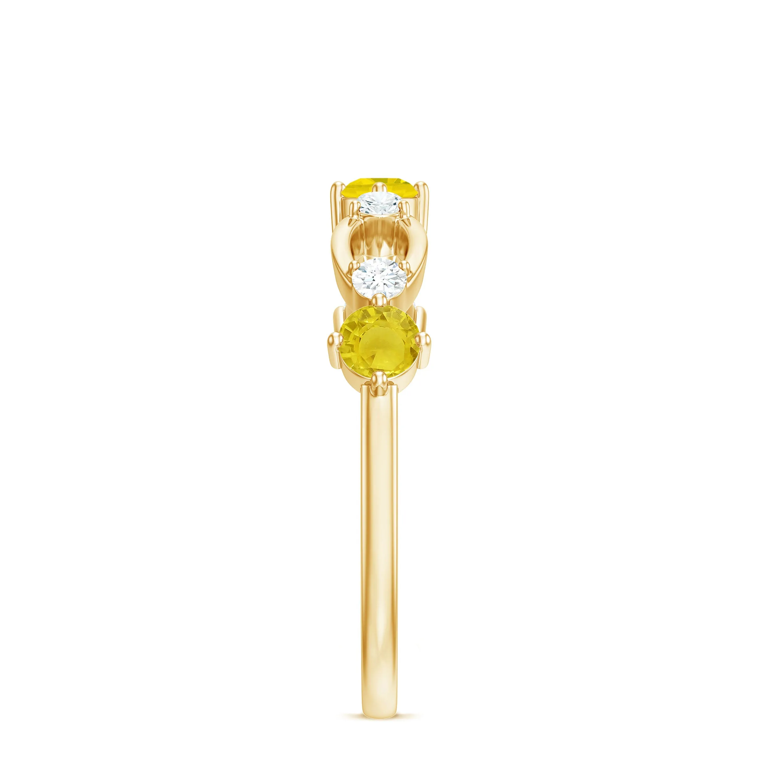 Real Yellow Sapphire Minimal Promise Ring