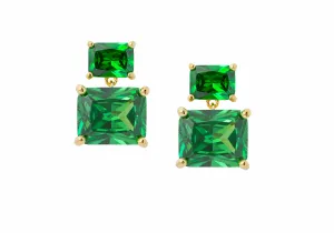 Rectangle Drop Earrings Green