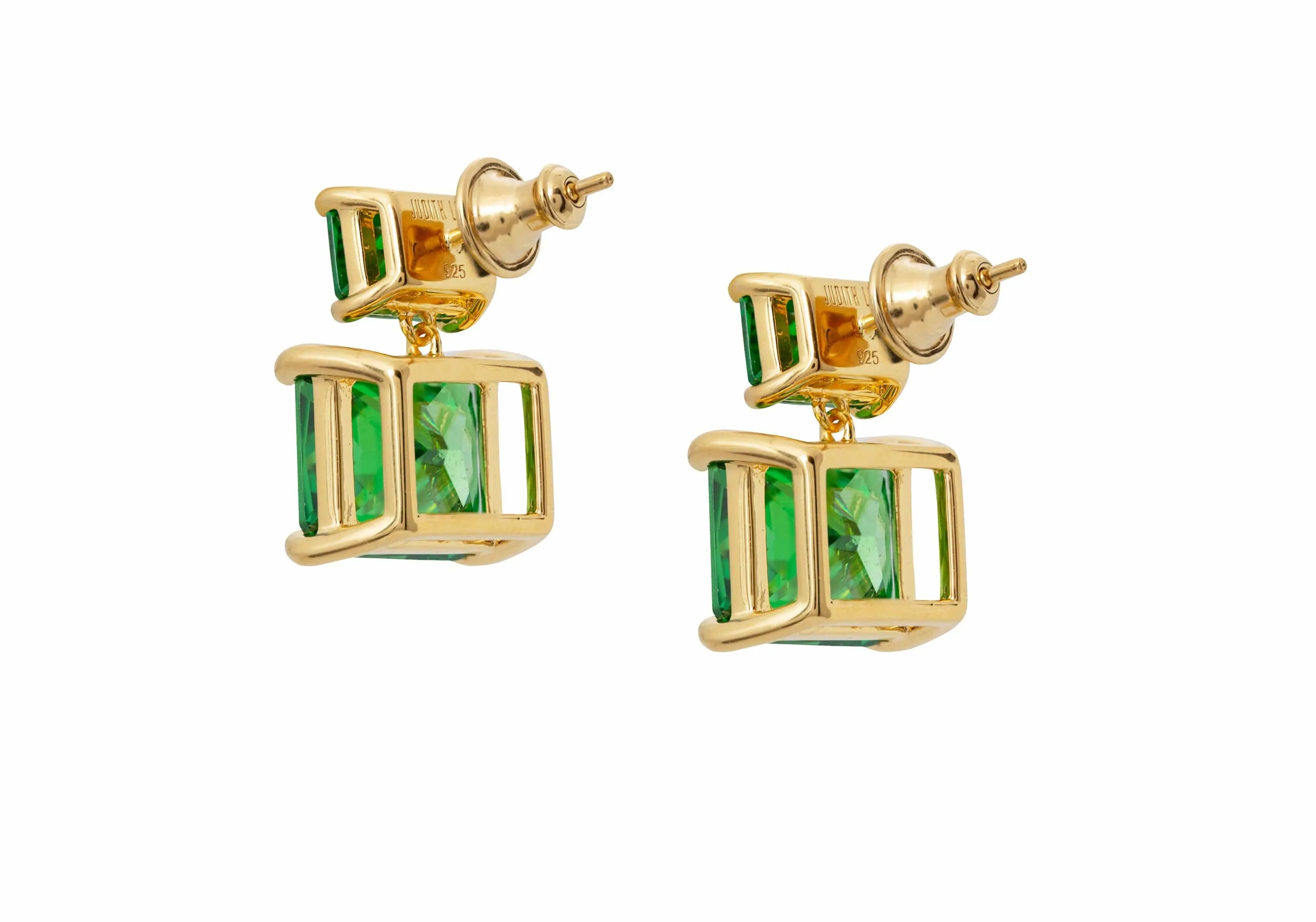 Rectangle Drop Earrings Green