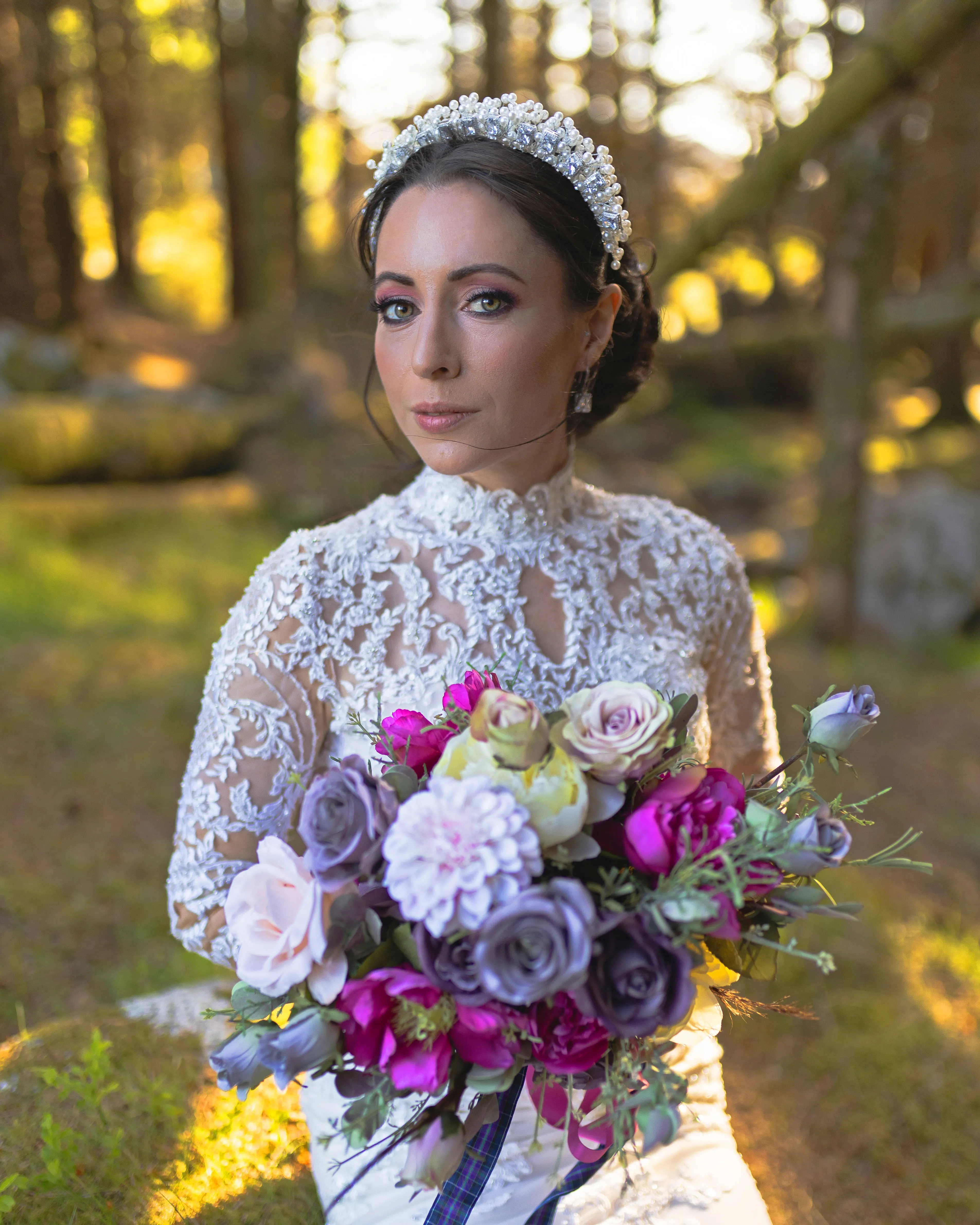 Regal CZ and Pearl Bridal Crown