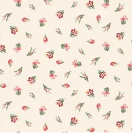 Regal Rose Mini Buds Cream Yardage