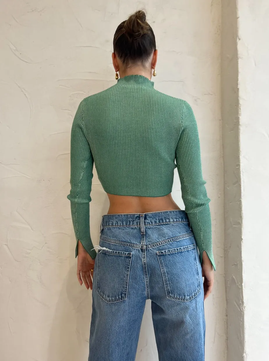 Roame Comma Top in Jade Rib
