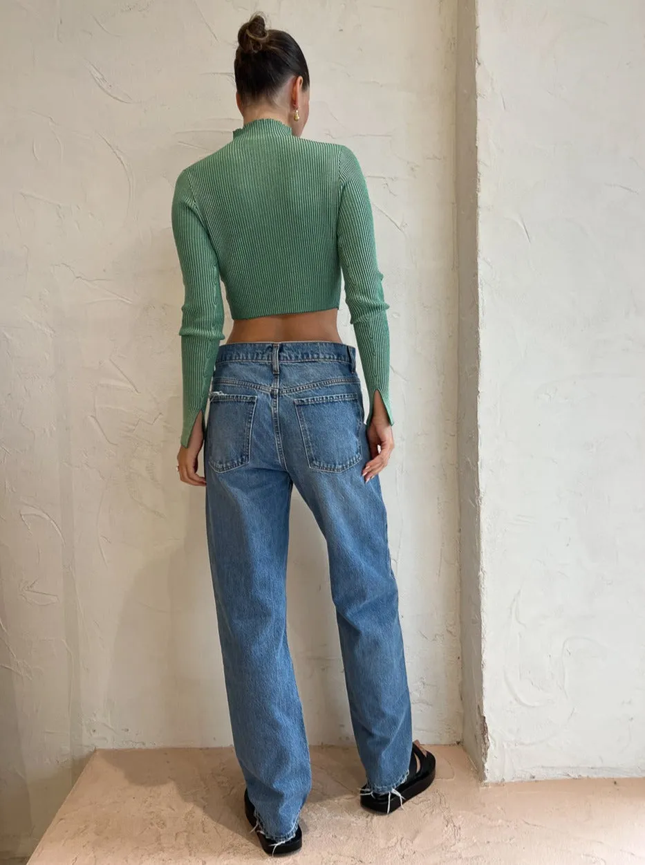 Roame Comma Top in Jade Rib